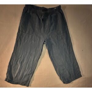 Splendid Lightweight Comfortaboe Cambray Elastic Waist Cropped Style SZ L